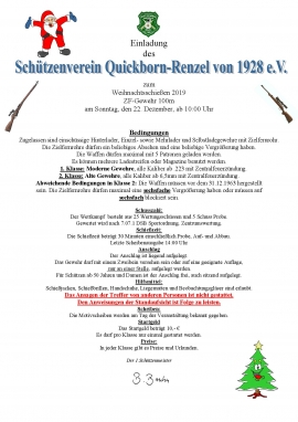 Ausschreibungen zum Weihnachtsschießen 2019